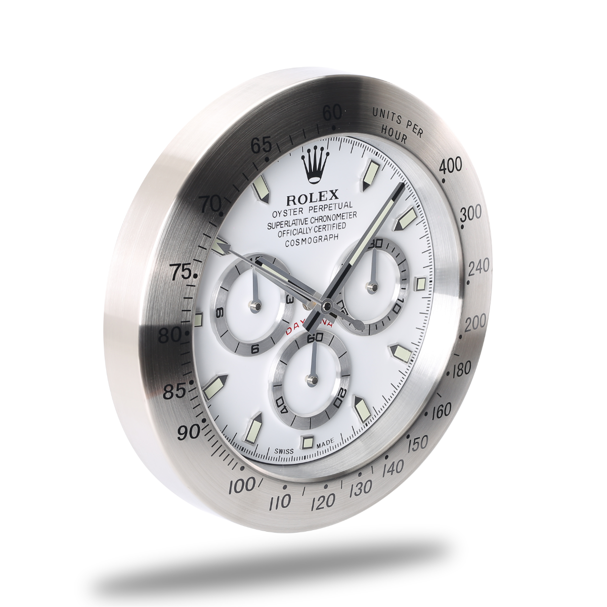 Rolex Wanduhr Daytona Silver White